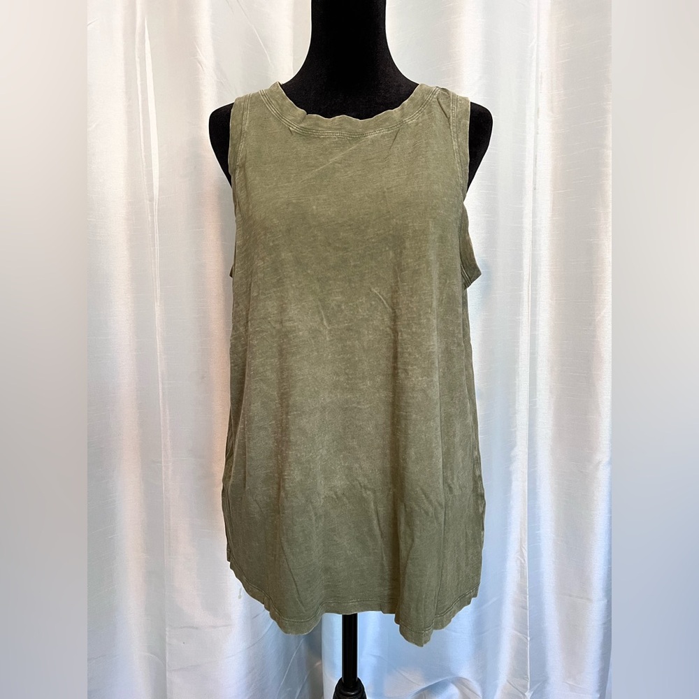 Time and Tru Olive Tank Top